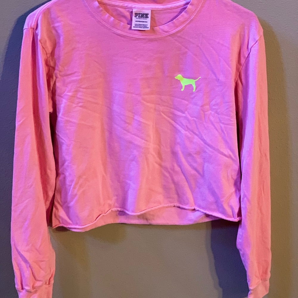 Pink long sleeve crop top XSmall